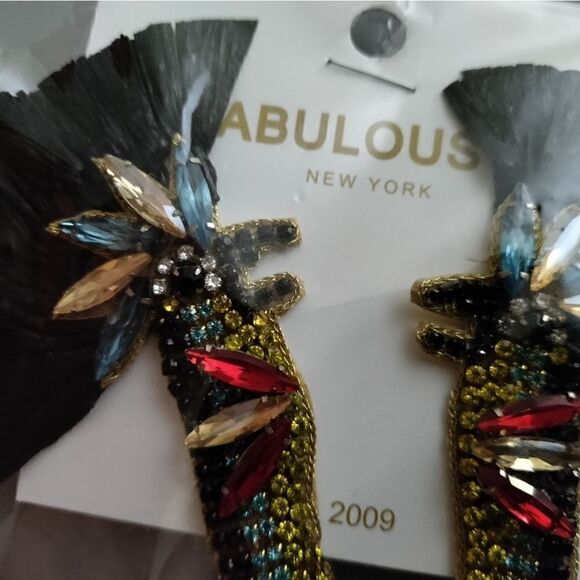 Parrot Bird Raffia Multi Stone Earrings - Picture 6 of 10